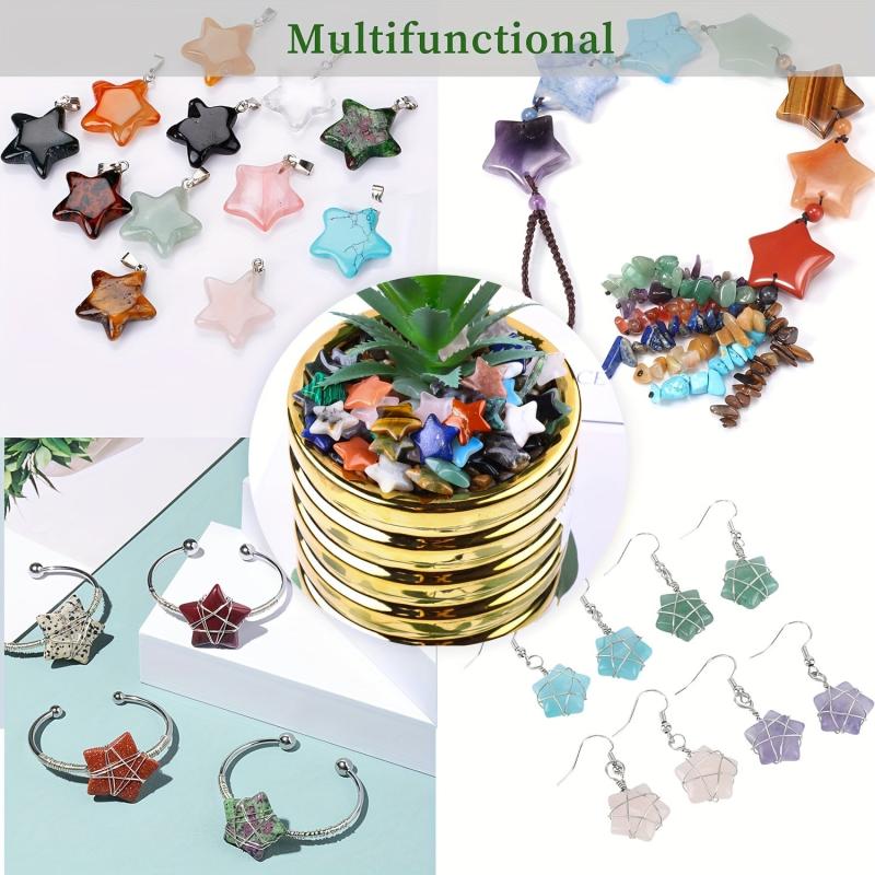 Assorted Star Crystal Worry Stone 2.03 cm Mini Crystal Stone Bag