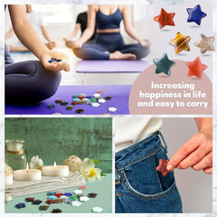 Assorted Star Crystal Worry Stone 2.03 cm Mini Crystal Stone Bag