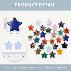 Assorted Star Crystal Worry Stone 2.03 cm Mini Crystal Stone Bag
