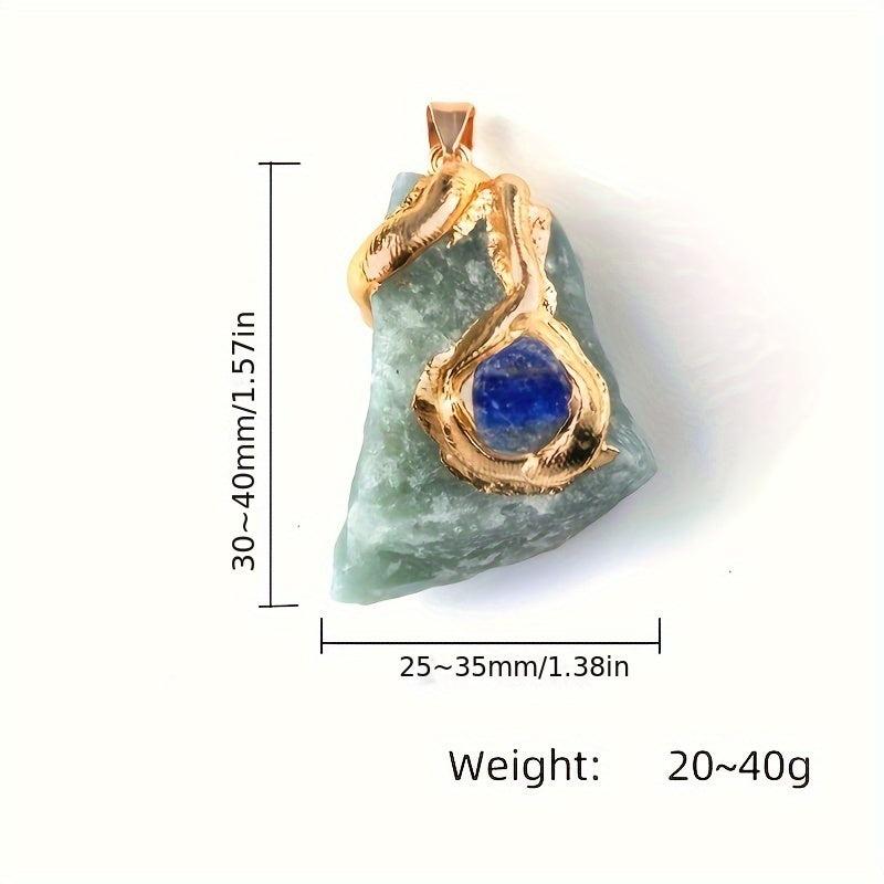 Crystal Raw Stone Pendant Wire Wrapped Necklace