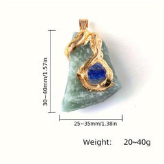 Crystal Raw Stone Pendant Wire Wrapped Necklace