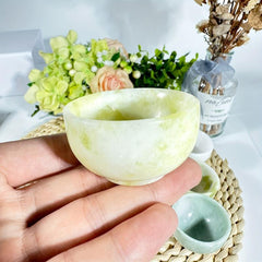 Natural Jade Crystal Bowl Gemstone Furniture Decoration