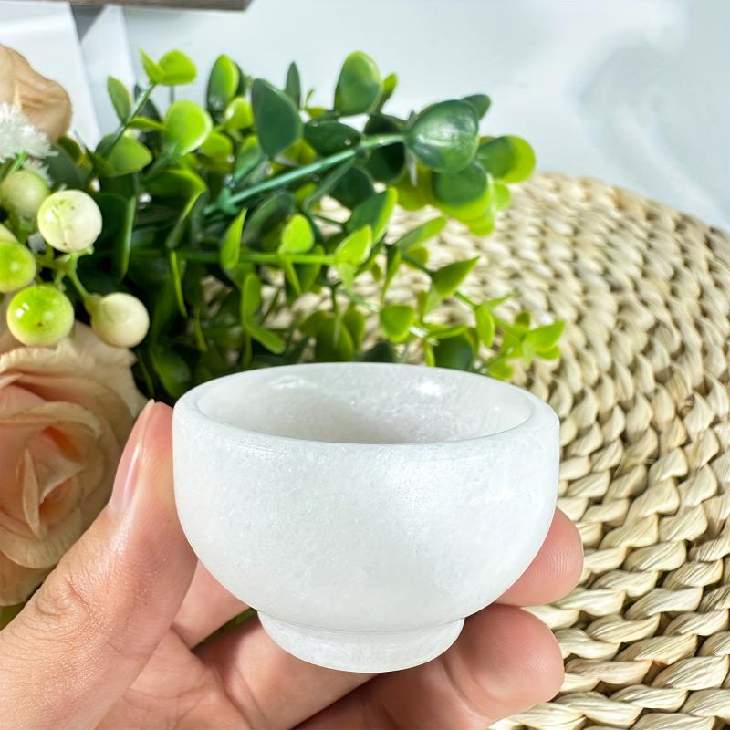Natural Jade Crystal Bowl Gemstone Furniture Decoration