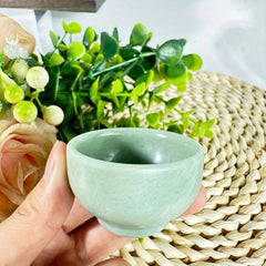 Natural Jade Crystal Bowl Gemstone Furniture Decoration
