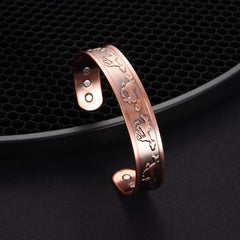 Men's Copper Magnetic Bangle Ultra Strength Magnets Large Adjustable Bracelet