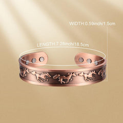 Men's Copper Magnetic Bangle Ultra Strength Magnets Large Adjustable Bracelet