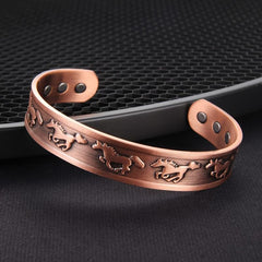 Men's Copper Magnetic Bangle Ultra Strength Magnets Large Adjustable Bracelet