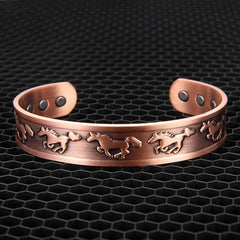 Men's Copper Magnetic Bangle Ultra Strength Magnets Large Adjustable Bracelet