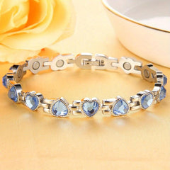 Titanium Steel Magnetic Bracelet with Crystals