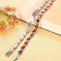 Titanium Steel Magnetic Bracelet with Crystals