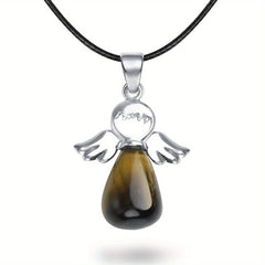 Angel Lucky Charm Gemstone Pendant Chakra Necklace Jewelry