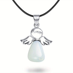 Angel Lucky Charm Gemstone Pendant Chakra Necklace Jewelry