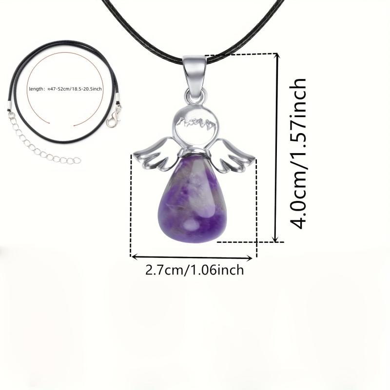 Angel Lucky Charm Gemstone Pendant Chakra Necklace Jewelry