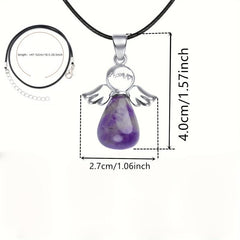 Angel Lucky Charm Gemstone Pendant Chakra Necklace Jewelry