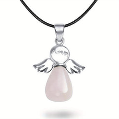 Angel Lucky Charm Gemstone Pendant Chakra Necklace Jewelry
