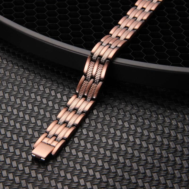 Men's Copper Bracelet Magnetic Adjustable Link Jewelry Gift