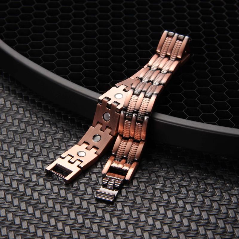 Men's Copper Bracelet Magnetic Adjustable Link Jewelry Gift