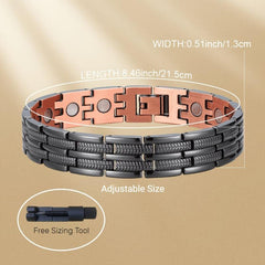 Men's Copper Bracelet Magnetic Adjustable Link Jewelry Gift