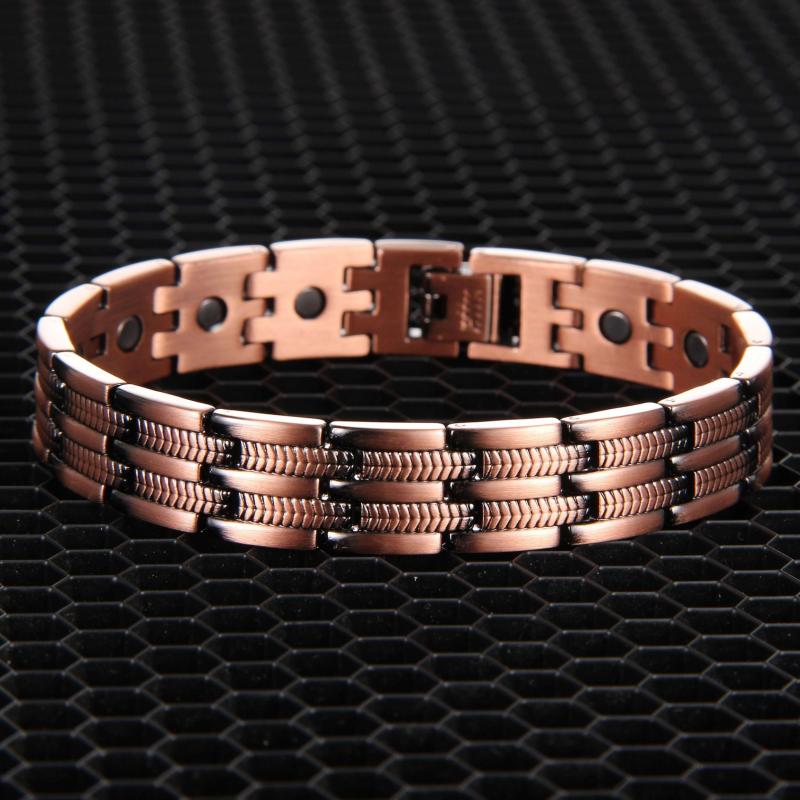 Men's Copper Bracelet Magnetic Adjustable Link Jewelry Gift