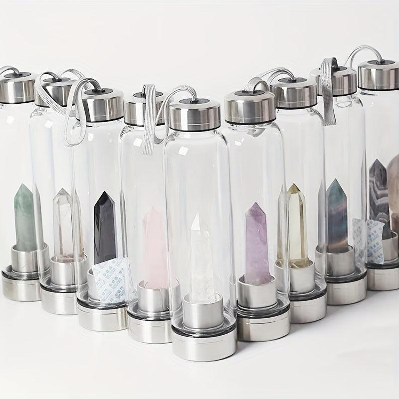 Crystal Tower Amethyst Water Bottle Energy Crystal Bottle