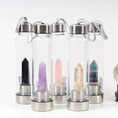 Crystal Tower Amethyst Water Bottle Energy Crystal Bottle