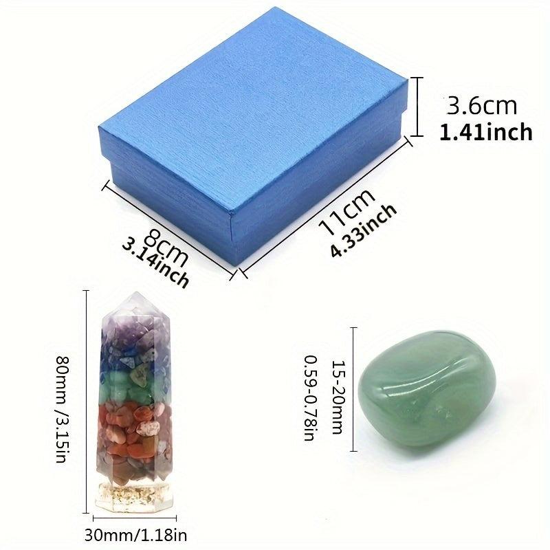 7 Chakras Gemstone Set 7pcs Natural Crystal Stones Balance Energy Yoga Decor