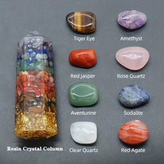 7 Chakras Gemstone Set 7pcs Natural Crystal Stones Balance Energy Yoga Decor