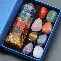 7 Chakras Gemstone Set 7pcs Natural Crystal Stones Balance Energy Yoga Decor
