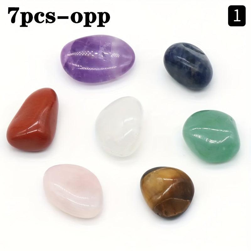 7 Chakras Gemstone Set 7pcs Natural Crystal Stones Balance Energy Yoga Decor