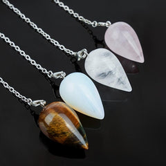 Natural Healing Crystal Pendulum Reiki Wicca Chakra Energy Pendant