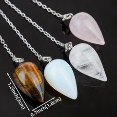 Natural Healing Crystal Pendulum Reiki Wicca Chakra Energy Pendant
