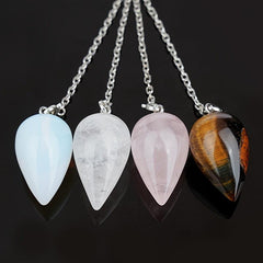 Natural Healing Crystal Pendulum Reiki Wicca Chakra Energy Pendant