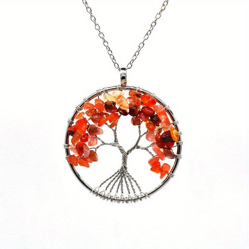 Tree Of Life Pendant Gemstone Chakra Healing Jewelry Set
