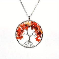 Tree Of Life Pendant Gemstone Chakra Healing Jewelry Set