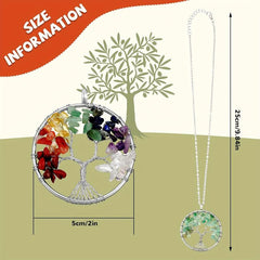 Tree Of Life Pendant Gemstone Chakra Healing Jewelry Set