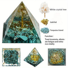 Tree Of Life Pyramid Energy Generator Orgone Amethyst Peridot Healing Crystal
