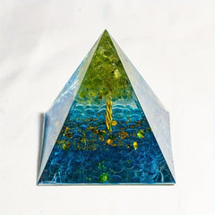 Tree Of Life Pyramid Energy Generator Orgone Amethyst Peridot Healing Crystal
