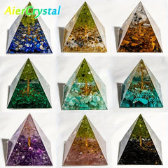 Tree Of Life Pyramid Energy Generator Orgone Amethyst Peridot Healing Crystal