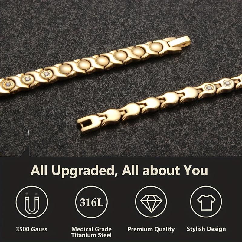 Women's Titanium Steel Magnetic Bracelet with Zircon - Christmas Gift