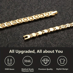 Women's Titanium Steel Magnetic Bracelet with Zircon - Christmas Gift