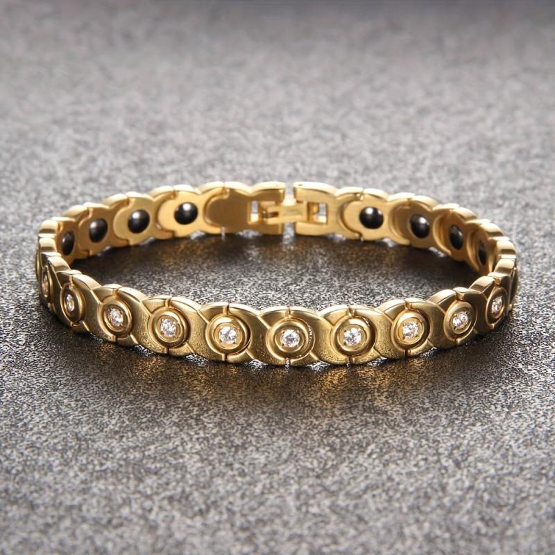 Women's Titanium Steel Magnetic Bracelet with Zircon - Christmas Gift