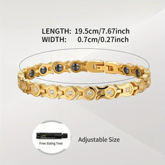 Women's Titanium Steel Magnetic Bracelet with Zircon - Christmas Gift