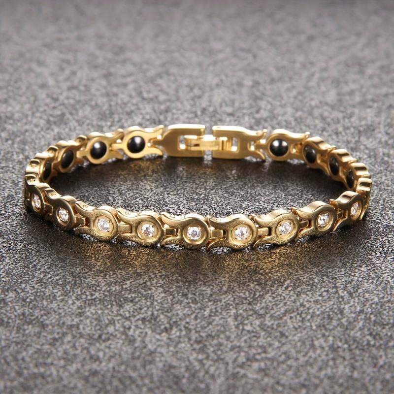 Women's Titanium Steel Magnetic Bracelet with Zircon - Christmas Gift