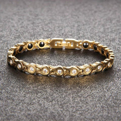 Women's Titanium Steel Magnetic Bracelet with Zircon - Christmas Gift