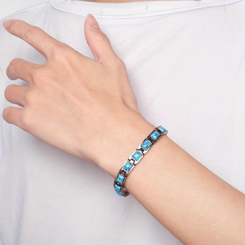 Turquoise Magnetic Bracelet for Women, 3500 Gauss Magnets