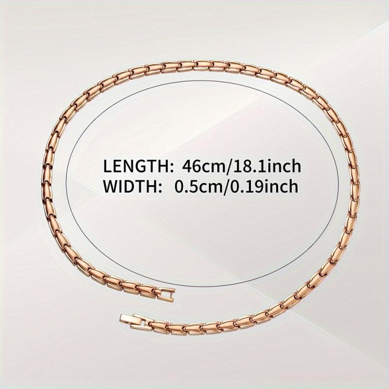 Women's Stainless Steel Magnetic Necklace - Adjustable Chain with Magnets