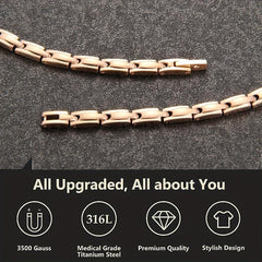 Women's Stainless Steel Magnetic Necklace - Adjustable Chain with Magnets