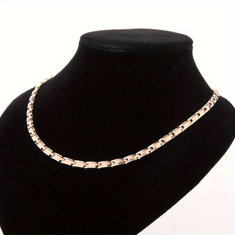 Women's Stainless Steel Magnetic Necklace - Adjustable Chain with Magnets