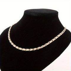 Women's Stainless Steel Magnetic Necklace - Adjustable Chain with Magnets