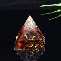 1pc Healing Crystals 12 Constellations Orgone Pyramid for Zodiac Signs